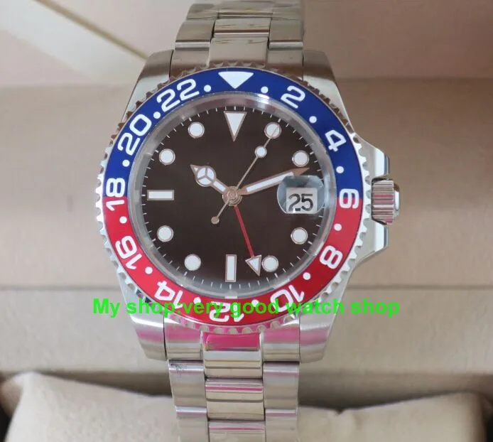 

40MM PARNIS GMT Automatic Self-Wind movement Sapphire Crystal luminous men's watch Mechanical Wristwatches 69
