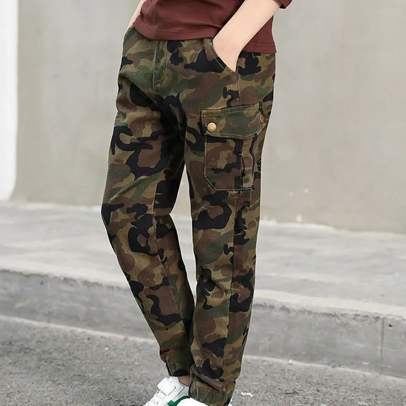 

Camouflage Little Big Boys Sports Pants For Kids Trousers Clothing Boy Mid Waist Elastic Cotton Pants Boys Children Trousers