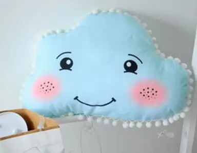 blue cloud S size Детская плюшевая луны и звезд подушки для детей кровать украшения комнаты Мягкие плюшевые игрушки куклы Мягкие подушки ребенок диван подушка f10 - Цвет: blue cloud S size