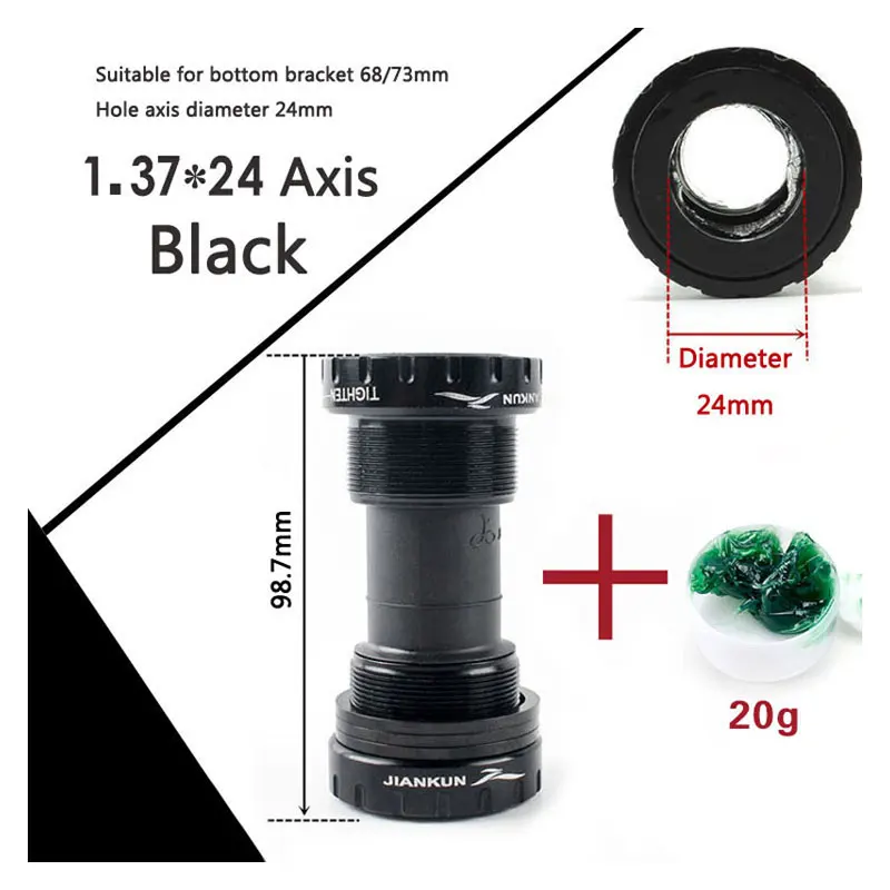 Нить Тип полые BB оси Fit каретка 68/73 мм Аксессуары для велосипеда - Цвет: Axis and grease