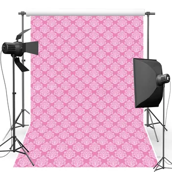 

Vinyl Photography Background For Wedding Pink Damask New Fabric Flannel Backdrop For Newborn photo studio 2491