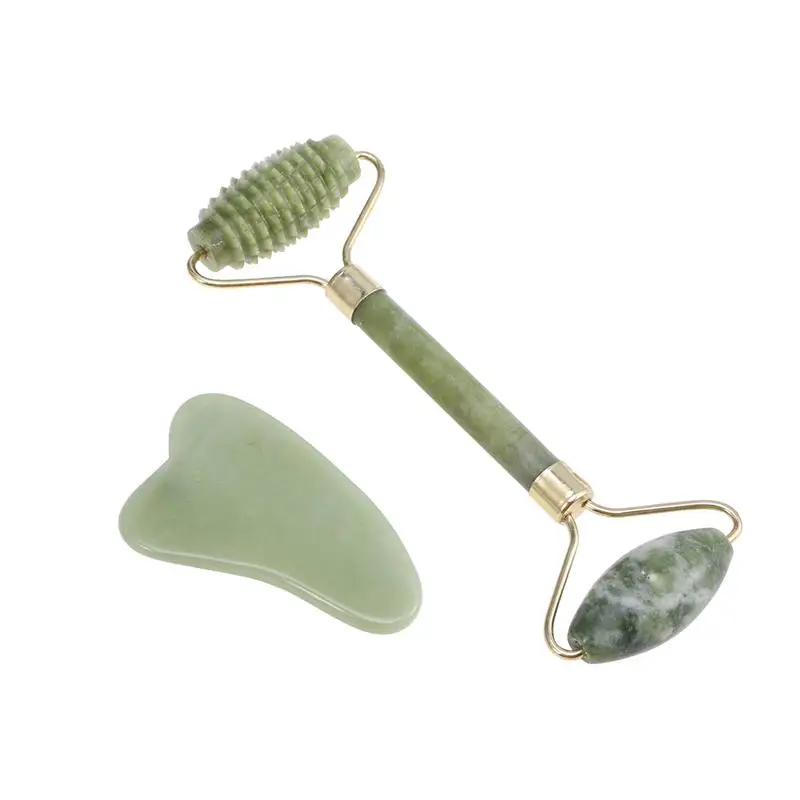 

1 Set Stone Massage & Relaxation Nature Comfortable Cooling Smooth Gua Sha Set Roller Massager Stone For Adult Men Women