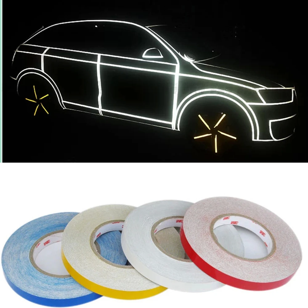 Car Styling 1.5CM X 100CM Auto motorcycle Reflective Tape Stickers Decoration accessories For VW Toyota Skoda Opel Alfa Romeo