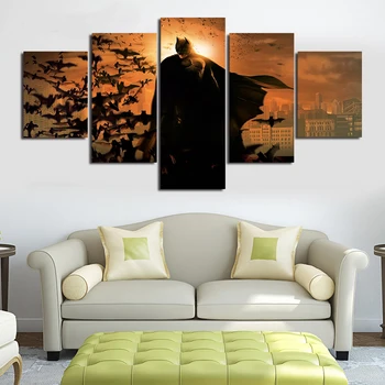

2017 Rushed Time-limited Cuadros Paintings Wall Art Batman Group Painting Children's Room Decor Print Picture Unframed 5 Pieces