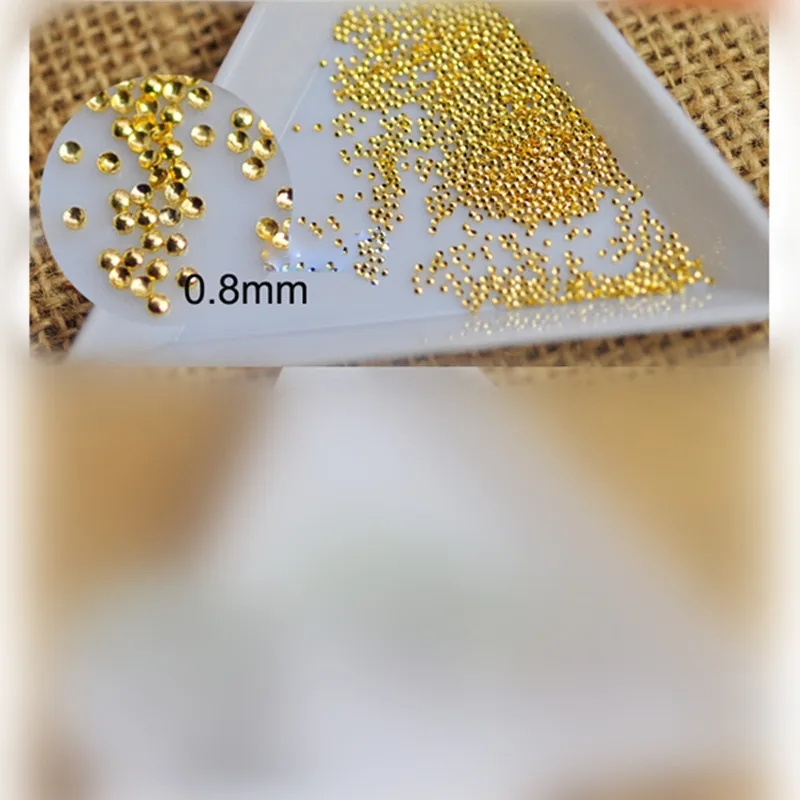 100 шт мини точечные Гвозди 3D украшения для ногтей Золото Серебро 0,8 мм/1 мм маникюр Дизайн ногтей Стразы украшения для ногтей инструмент - Цвет: 0 point 8mm Gold