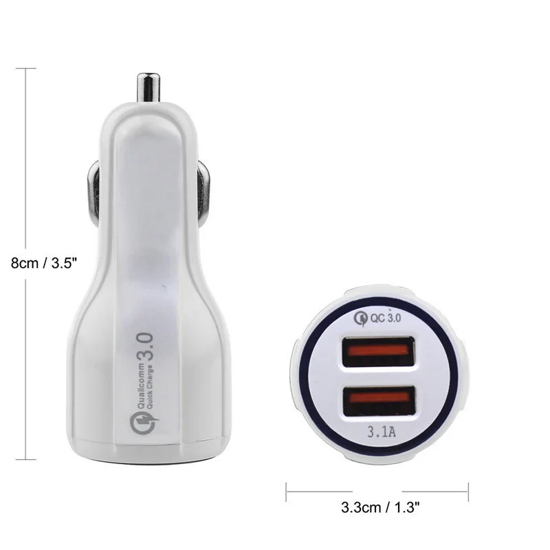 EYON Quick Charge 3,0 2 Порты авто зарядное устройство Адаптивное зарядное устройство для iPhone 7 6 S Plus SAMSUNG Note 8 S8 плюс S7 S6 Edge для HUAWEI P9 Honor 8