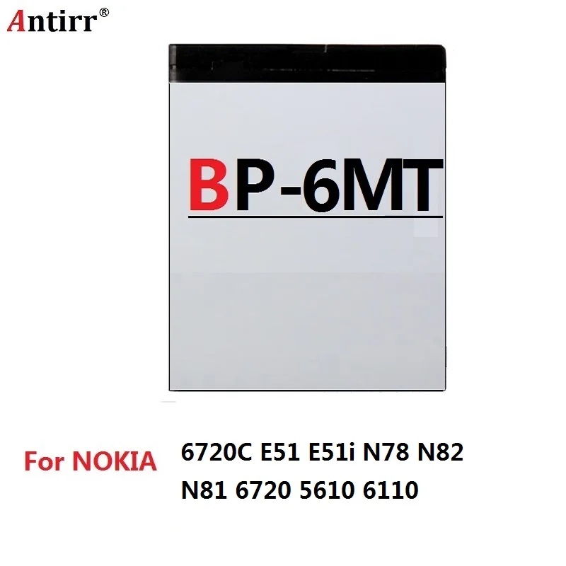 BP-6MT аккумулятор телефона для Nokia N81 N82 6720 E51 E51i BP6MT 1050 мА-ч