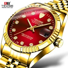 Top Brand TEVISE Luxury Automatic Watch Man Tourbillon Mechanical Watches Movement Gold Clock Relogio Masculino Drop