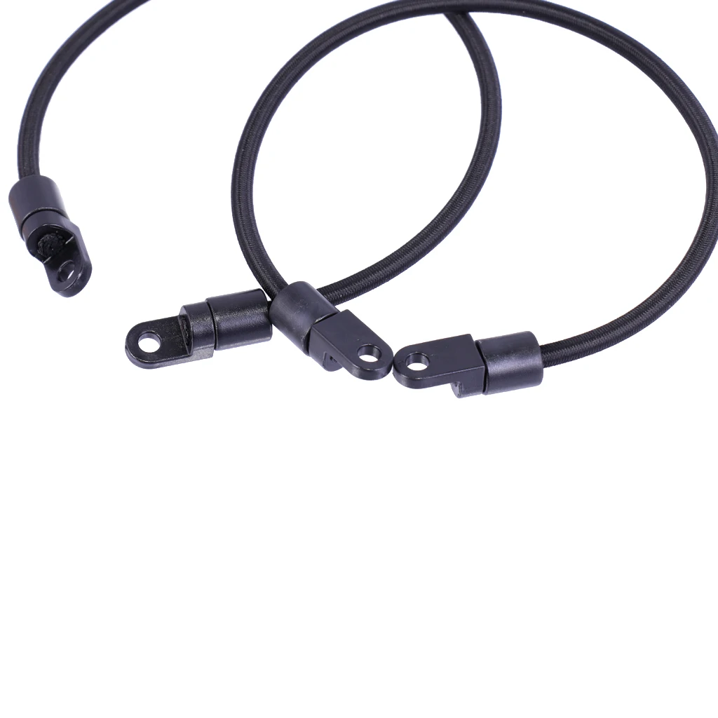 2pcs PVC Black Marine Fishing Boat Kayak Paddle Holder Rod Keeper Bungee Cord Accessories 30cm & 6PCS Stainless Steel Screws