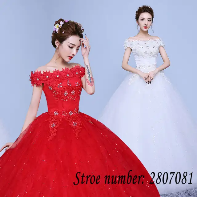 Online Shop Flowers Boat Neck Sequins 2017 Design Wedding Dresses