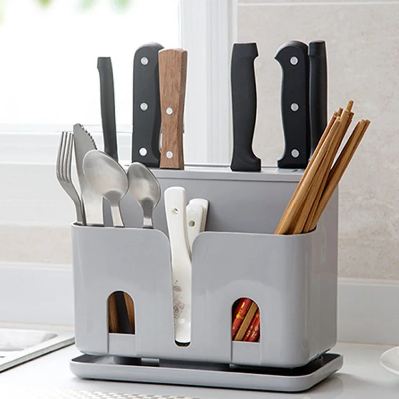 

Kitchenware Organizer Kitchen Multi-functional Chopsticks Storage Box Knife Holder With Draining Board Kitchen Organizer