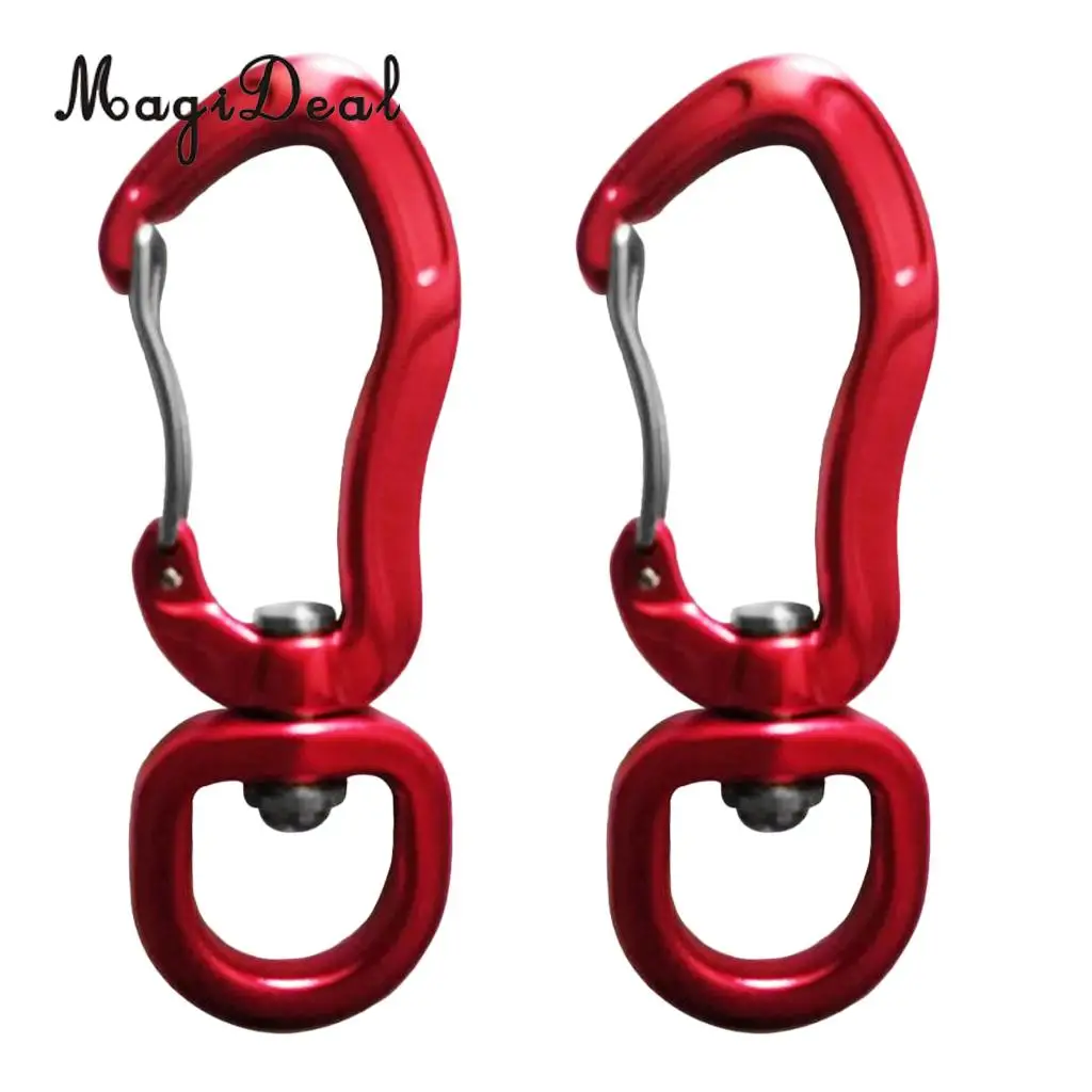 Outdoor 1 Pair Rock Tree Climbing Swivel Carabiner Hanging Connect Hook Camping 71/76mm round eye for Camping Caving Climbing