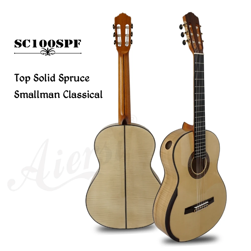Aiersi elevated fingerboard smallman with figured maple back and side  (2)