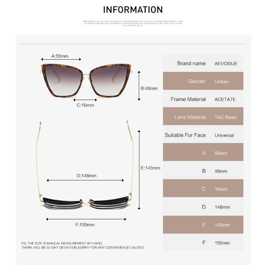 Солнцезащитные очки AEVOGUE Для женщин Sunbird Новые Высокое качество солнцезащитные очки "кошачий глаз", металлическая оправа, очки Брендовая Дизайнерская обувь UV400 AE0363