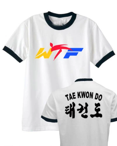 

World Taekwondo Federation T shirt men two sides WTF Ringer gift Casual tee free shipping ringer tees