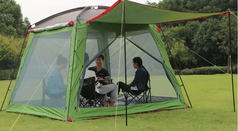 

2019 5-8 People folding Tent Double layers Large Space Square tent outdoor Camp Picnic rainproof NET yarn prevent insects tent