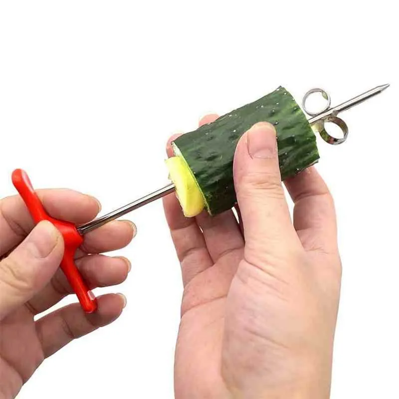 

Hoomall Potato Carrot Cucumber Salad Chopper Manual Spiral Screw Slicer Cutter Spiralizer Vegetables Spiral Knife Carving Tool