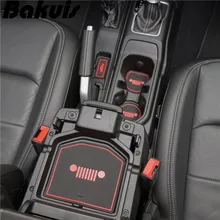 Автомобильные аксессуары для Jeep Wrangler JL+, белый, красный коврик для ворот, Противоскользящий коврик, коврик для чашки, украшение интерьера, стильные резиновые коврики