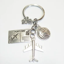 XKXLHJ 20191PC Earth Airplane Keychains No Matter Where Pendant Travel Keyring Friendship Best Friend Jewelry Diy Handmade 1pc earth airplane keychains no matter where pendant travel keyring friendship best friend jewelry diy handmade