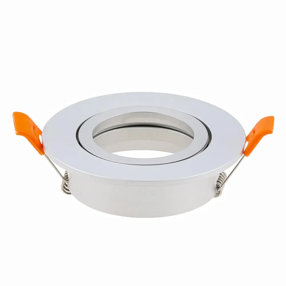 

Round Surfaced Mounted Silver Aluminum GU10 MR16 Lamp Holder Spot Light Fixture Frame LED Ceiling Downlight Fitting For Room