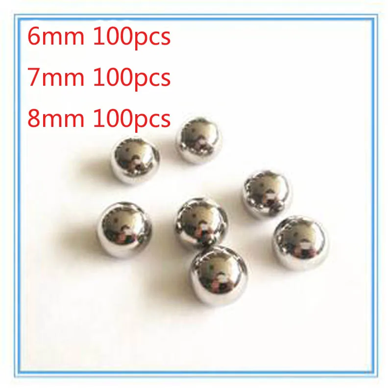 100pcs/Lot 6mm 7mm 8mm Catapult Slingshot Hitting Ammo Steel Ball Steel