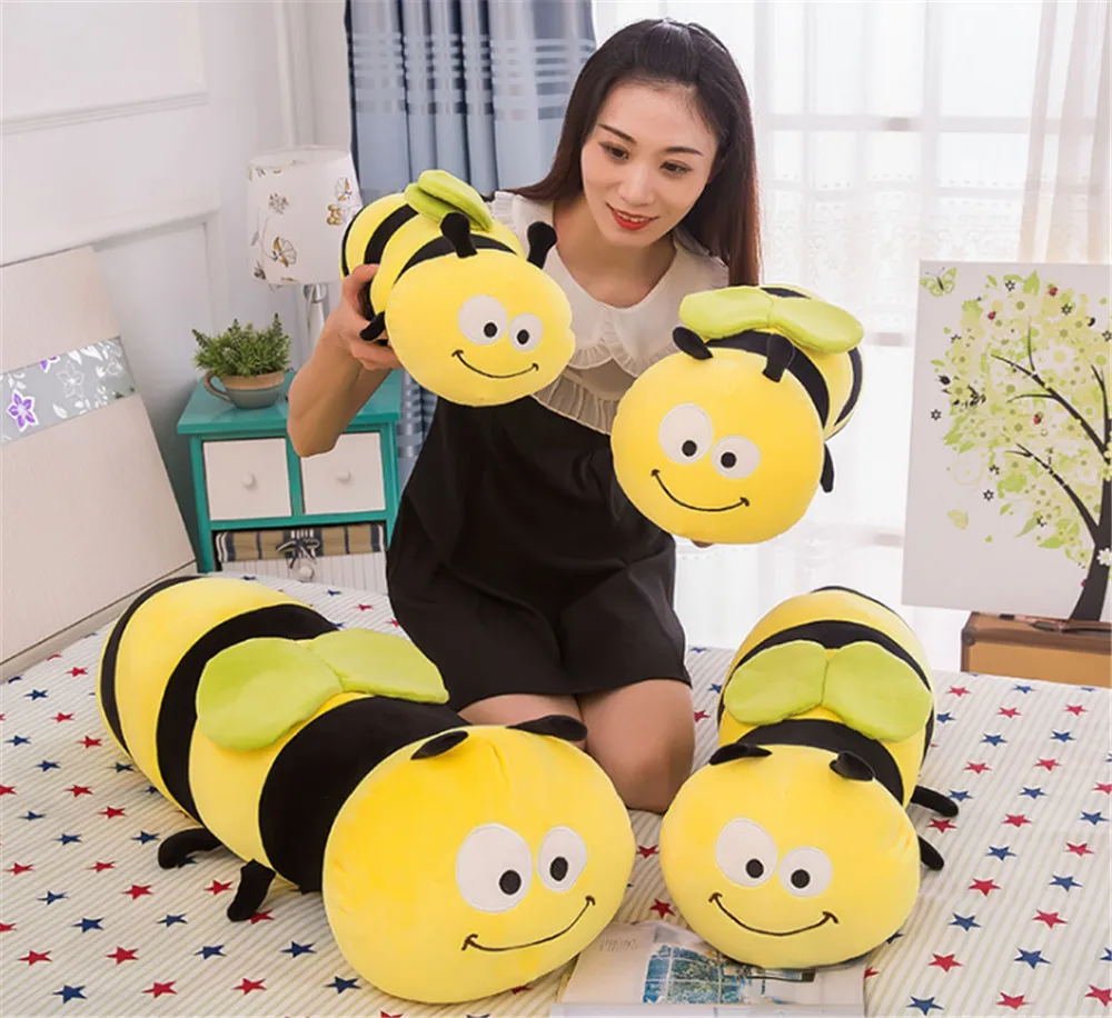 Fancytrader Lovely Animal Little Bee Plush Doll Stuffed Cartoon Yellow Honeybee Toy Pillow Gift for Kids 35inch 90cm1
