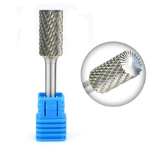 SB-5 Tungsten Carbide Burr File 1/2 Inch Head with 1/4 Inch Shank Cylinder Shape Metalworking Bit for Rotary Die Grinder,1pcs