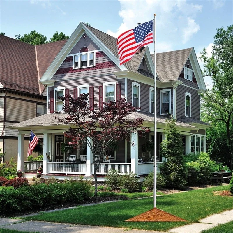 

25 ft Sectional Telescoping Flagpole Kit with an American Flag