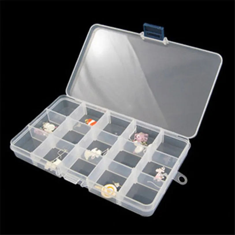 jewel box plastic transparent boxes 15 Grids storage Organizer For
