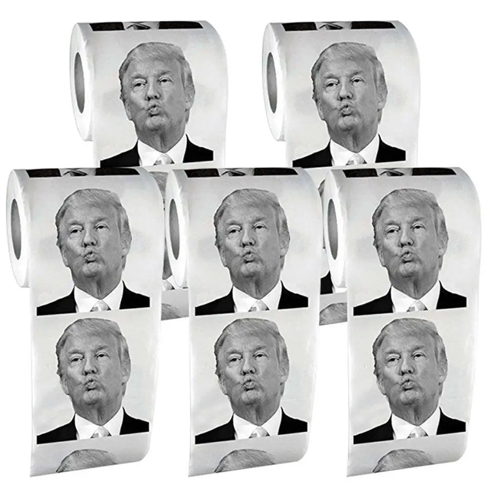 Падение окунания 2018 новая забавная туалетная бумага Дональд Трамп Humour рулон