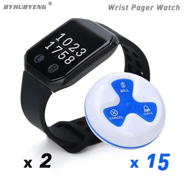 

BYHUBYENG Wireless Calling System Restaurant Pager Multiple Service Button For Calling in Restaurant Waterproof pager