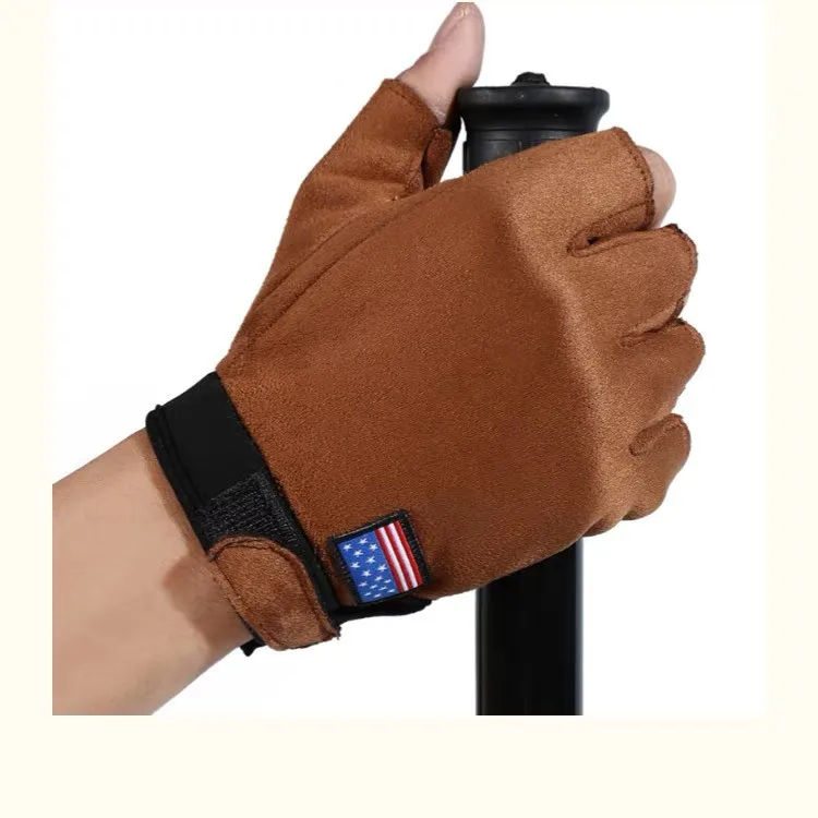 

Free shipping 2pairs fashion man's suede leather semi-finger gloves for spring ,autumn and winter