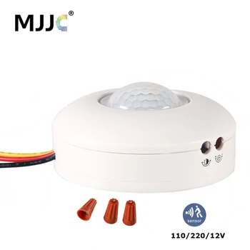 

PIR Sensor 220V 12V Motion Sensor Light Switch 110V Detector Movement Automatic Infrared LED Ceiling Light ON OFF with Timer