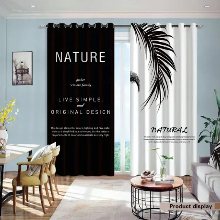 

Window Leaves 3D Curtain Living Room Modern Home Goods Window Treatments Polyester Printed 3d Curtains For Bedroom