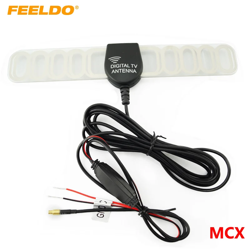 

FEELDO 1Set Car MCX Connector Active TV Antenna Aerial With Built-in Amplifier For Digital TV #AM957