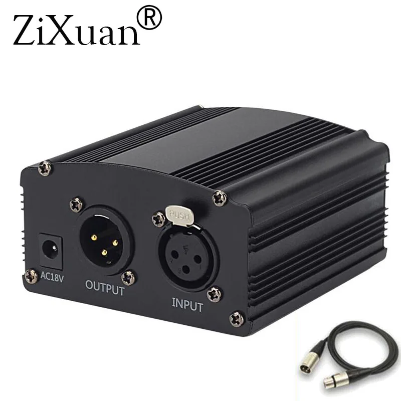 

1-Channel 48V Phantom Power Supply+Adapter for Any Condenser Microphone Recording