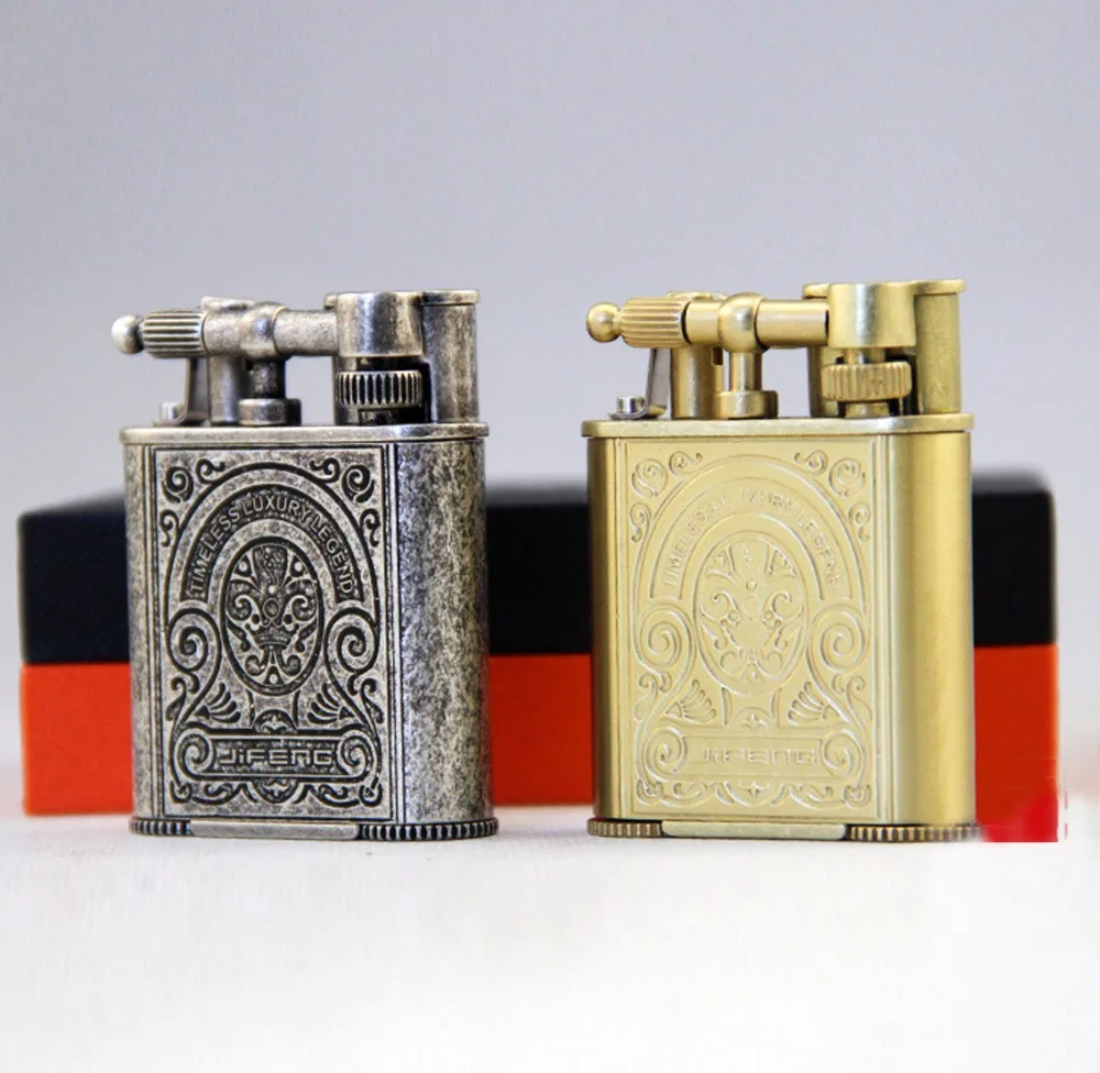 Men Windproof lighters brass jifeng Cigarette lighter vintage antique