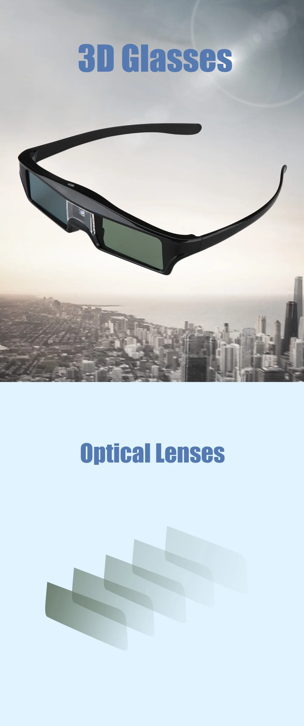 Excelvan KX-30 3D Active DLP-link Shutter Glasses For 3D DLP link projectors Optama Acer BenQ NEC ViewSonic Sharp Dell (11)