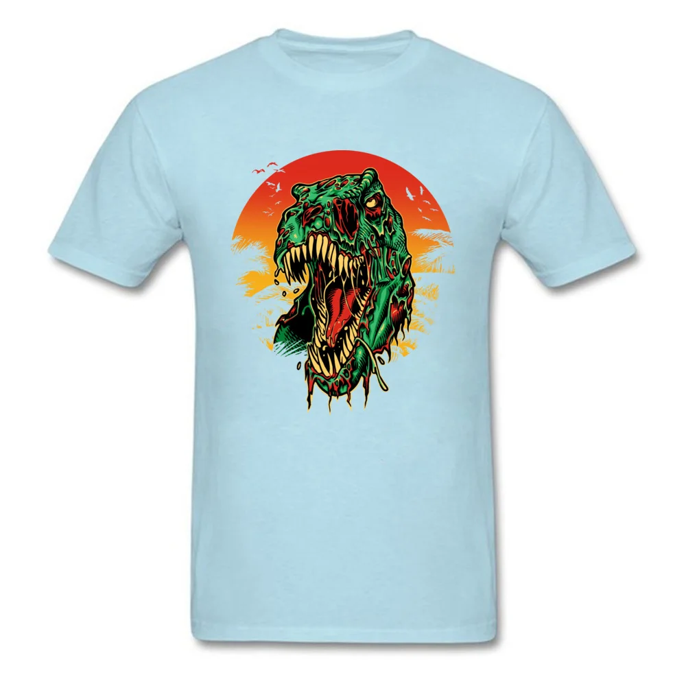Zombie T-Rex Printed T Shirts for Men All Cotton ostern Day Tops Shirt Custom Tees Short Sleeve 2018 Crew Neck Zombie T-Rex light