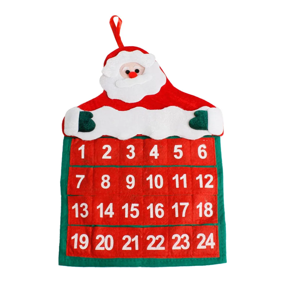 

Merry Christmas Xmas Calendar Decorations Santa Claus Calendar Advent Countdown Ornament Hanging Banner Christmas Decorations #L