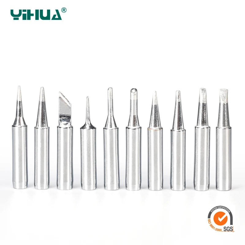 

Hot Sale 10 Pcs/Lot Lead-Free Soldering Iron Tips for Most Soldering Iron YIHUA 947/928D/928D-II/907 Soldering Iron handle