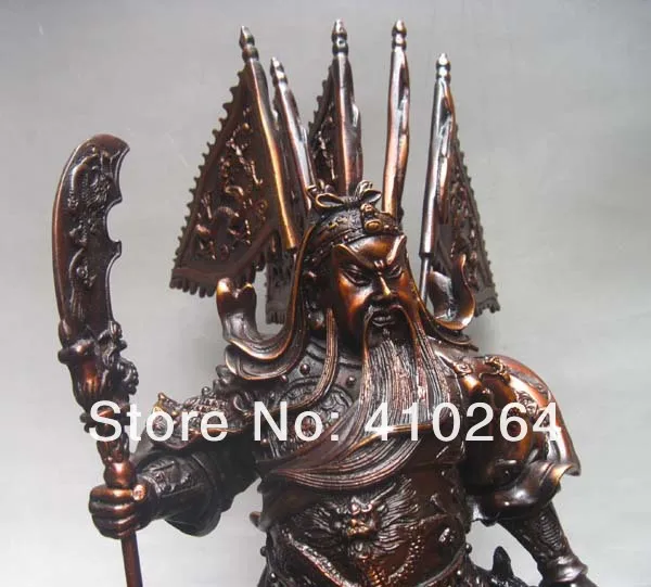 

Shipping 18" Chinese Pure Bronze Warrior God (Guan Yu) Statue