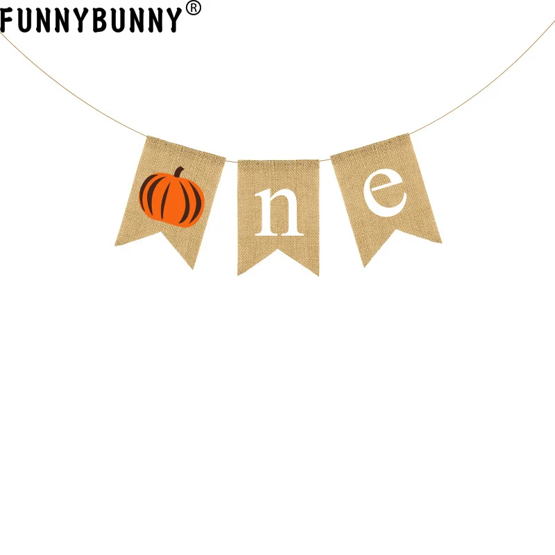 FUNNBUNNY мальчик девочка первый день рождения Тыква один стульчик баннер 1 й высокий