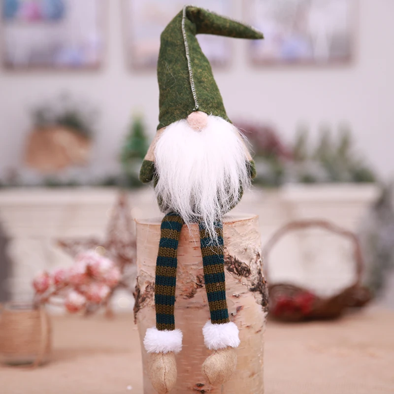 Рождество! 1 шт. Забавный Санта-Клаус, принадлежности для винной бутылки, крышки и Рождественские куклы, детский подарок для домашнего декора, украшения для рождественской вечеринки - Цвет: 1423 Green