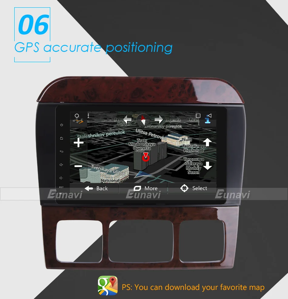 Top Eunavi 4 Core 2 Din Android 7.1 Car Radio Stereo Player GPS Navigation For Mercedes-Benz S-Class W220 CL-Class W215 Bluetooth 12