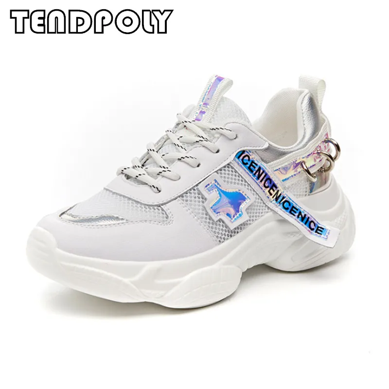 

New casual women's single shoes summer hot mesh gauze thick-soled women's shoes fashion comfortable wild breathable sports shoes