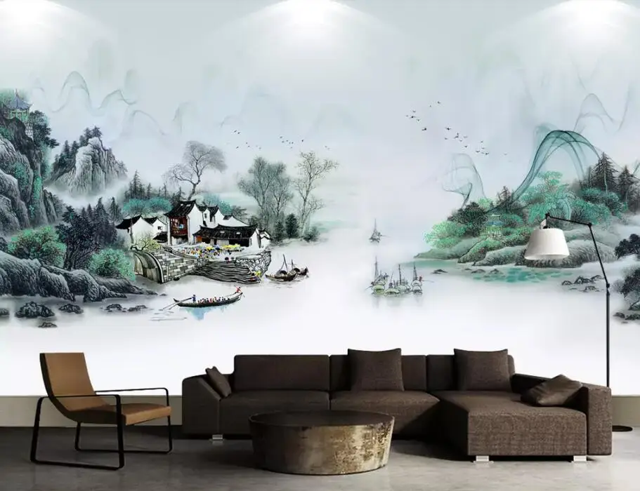 Beibehang пользовательские Любой Размер 3D обои картина маслом Природа чернил пейзаж фото фон стены 3d обои 3d полы