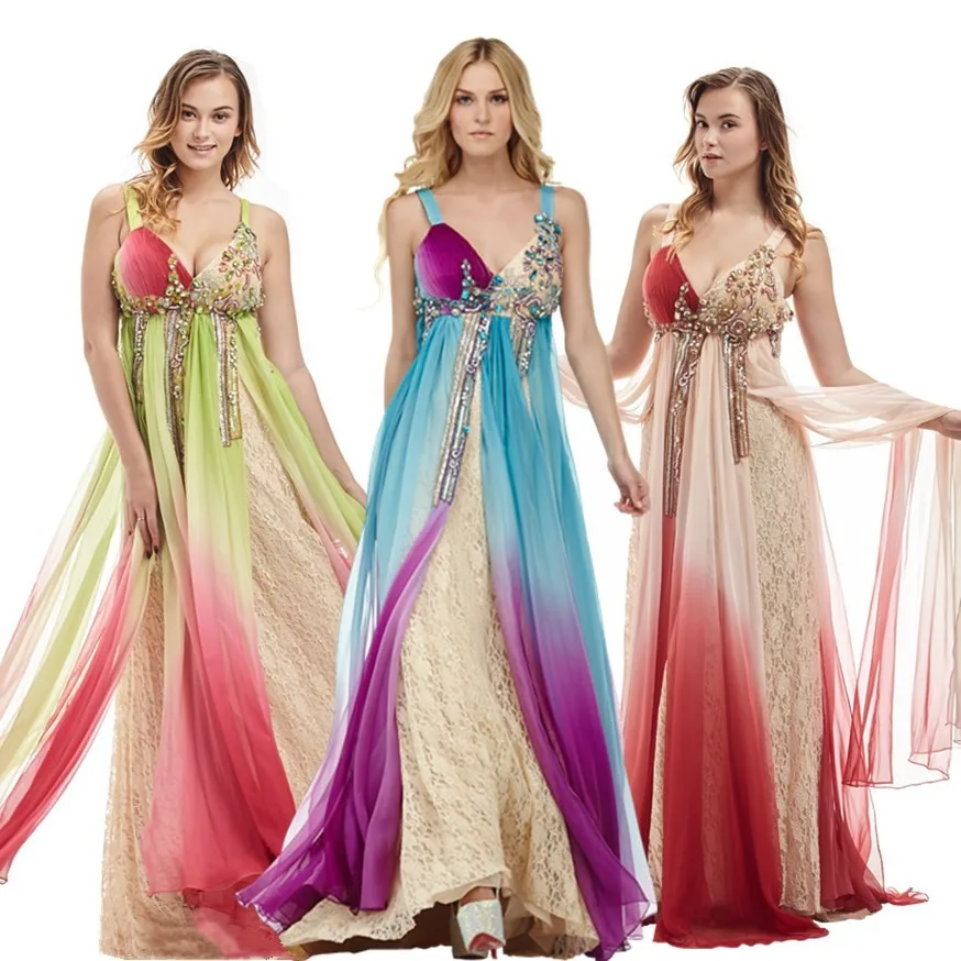 Fast Delivery 2017 New Lace Evening Dresses Stock V neck Sleeveless Long Party Dress Big Size 18