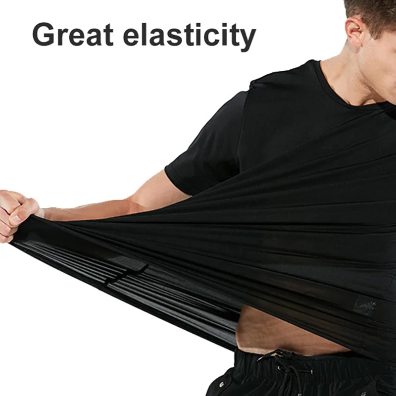 

2019 Men Short Sleeves T-shirts Waterproof Antifouling Fast Dry Breathable Solid Color Tops ALS88