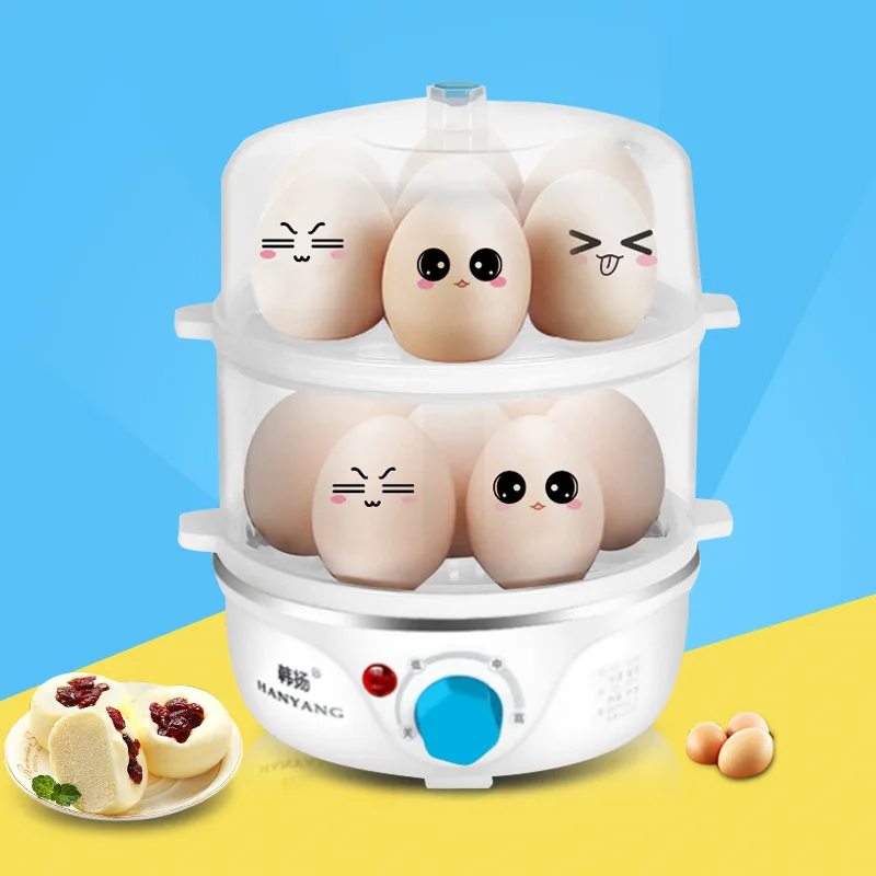 

Mini Multifunction Double Layer Egg Cooker Breakfast Machine Hot Meals Hot Milk Stainless Steel Body Adjustable Temperature